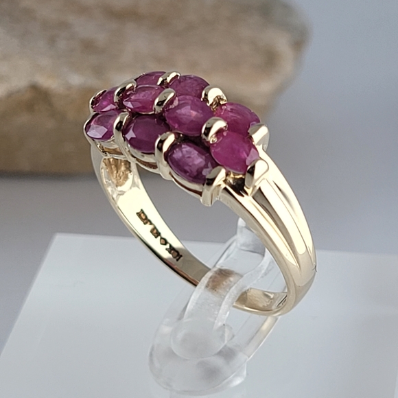 β€οΈ10k Size 9 Beautiful Solid Yellow Gold Rubies Gemstones Ring! ππ - Picture 5 of 12